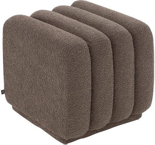 Goossens hocker Leia in boucle donkerbruin