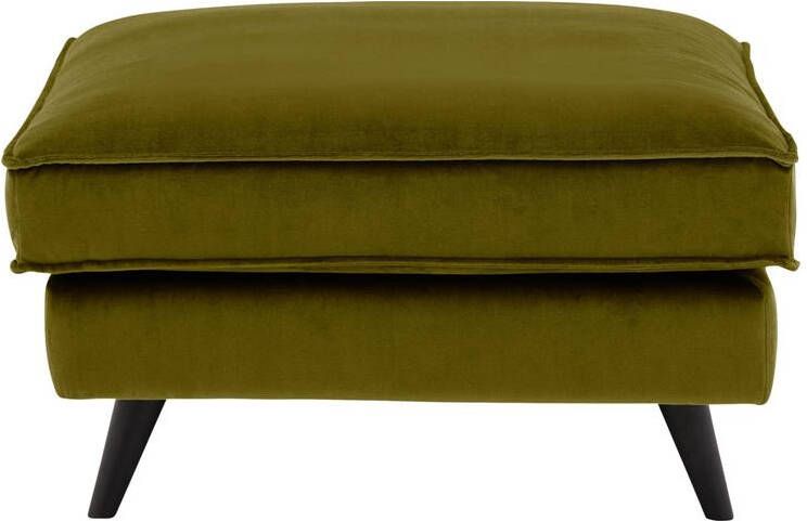 Goossens Hocker Suite in stof velours olijfgroen
