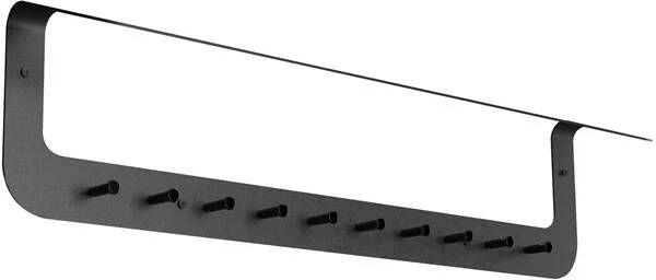 Gorillz Linea Wandkapstok Met Kledinghanger Hangende Wandkapstok 10 Kapstok Haken Zwart