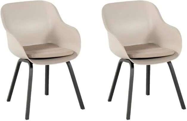Hartman Le Soleil Tuinstoel Set van 2 Taupe Zwart
