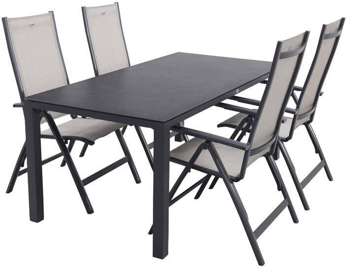 Hartman Monza alu Chaneo verstelbare tuinset 180x90 cm. 5-delig