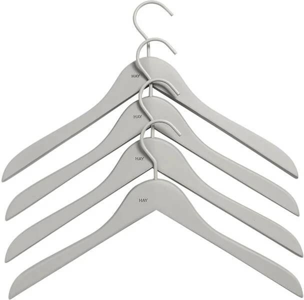 Hay Soft Coat Hanger Kapstok slim grijs 4 stuks