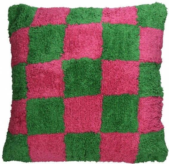 HD Collection Sierkussen Blocks Groen Katoen 45x45x0cm (BxHxD)