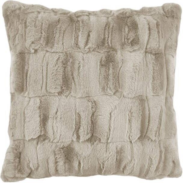 Heckettlane Heckett & Lane Fake Fur Sierkussen Delphi plaza taupe 48x48cm