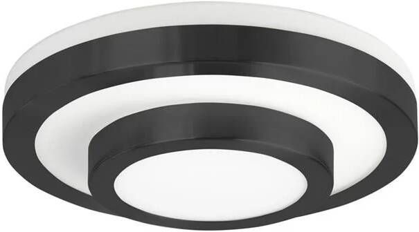 Merkloos Sans marque Master Plafondlamp zwart 2 ringen IP44 d: 26cm Modern Highlight 2 jaar garantie