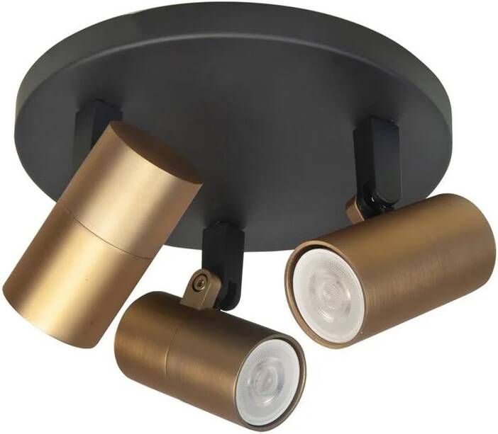 Highlight Spot Piccolo Zwart-Goud GU10 mini 35mm 3-Lichts Ø 17cm