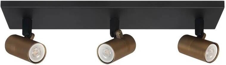 Highlight Spot Piccolo Zwart-Goud GU10 mini 35mm 3-Lichts Balk