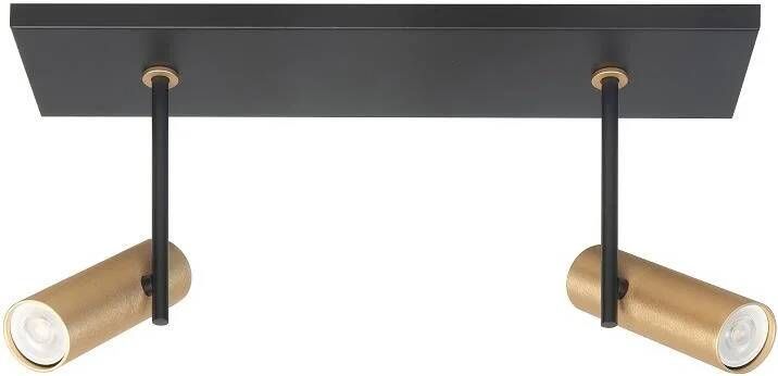 Highlight Spot Trend Zwart Goud Mini GU-10 Ø 35mm 2 Lichts Balk