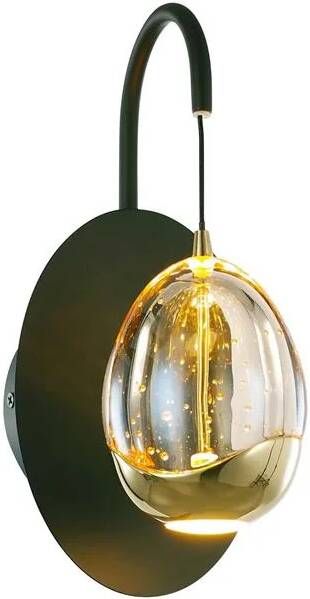 Highlight Wandlamp Golden Egg 1 Lichts Led Amber Zwart