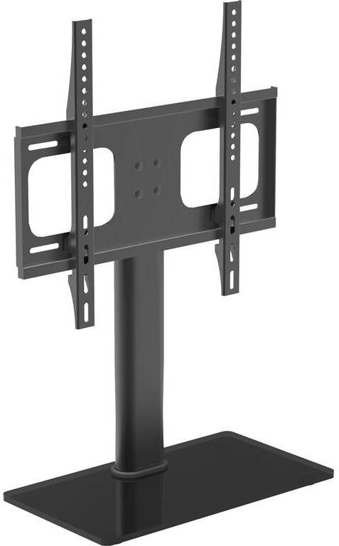 Hioshop B-TTS 400 TV-meubel met glazen voet Zwart.