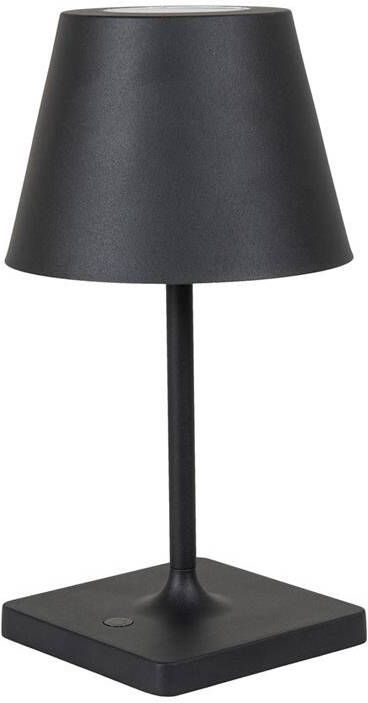 Hioshop Dean lamp tafellamp LED oplaadbaar zwart.