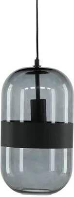 Hioshop Dropp verlichting hanglamp 20x20x120cm glas zwart.