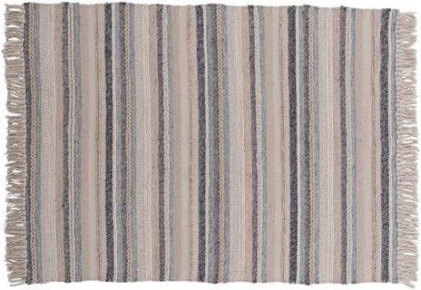 Hioshop Gudha vloerkleed 240x170 cm wol beige blauw.