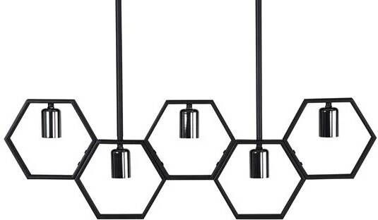 Hioshop Queen B verlichting hanglamp 80x4 2x26cm staal zwart.