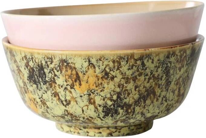 HKLIVING 70's Ceramics Ramen Kommen Ø 19 cm Set van 2 Ascend