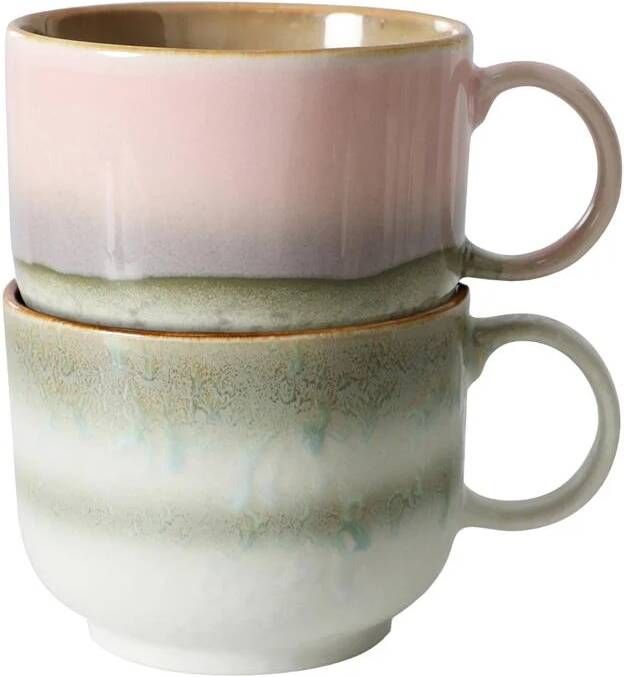 HKLIVING 70's Ceramics Theekop 0 42 L Set van 2 Nova