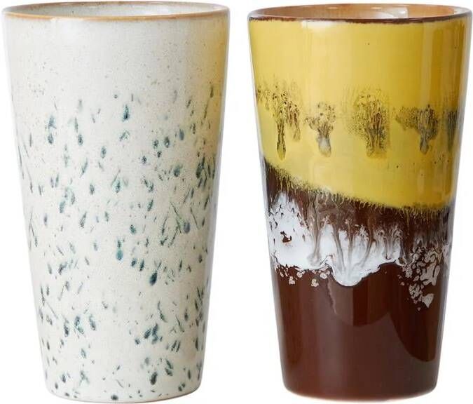 HKLIVING lattemok 70s (Ø7 5 cm) (280 ml) (set van 2)