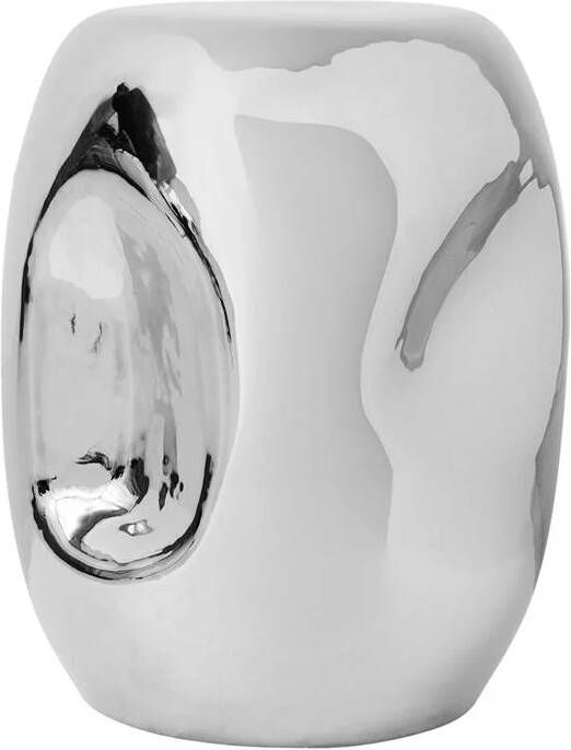 HKLIVING Bijzettafel Currents Keramiek Ø36cm Chroom Rond