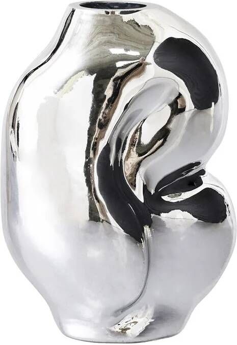 HKLIVING Gleam Glass Vaas Small Chrome