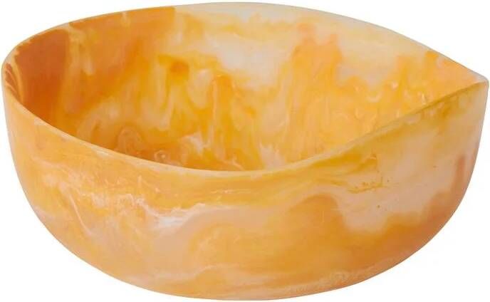 HKLIVING Schaal Patio Marmerlook Ø25cm Oranje