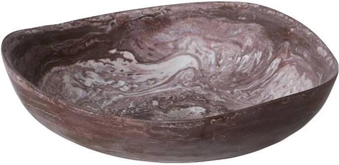 HKLIVING Schaal Patio Marmerlook Ø28cm Bordeaux
