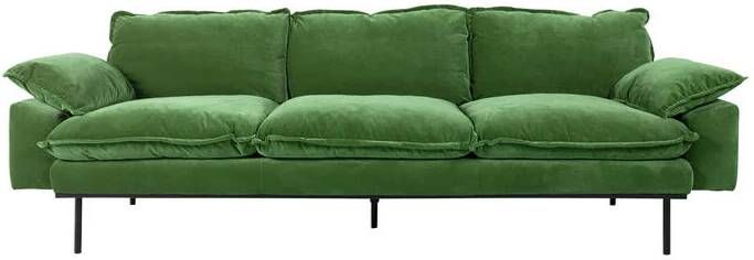 HKLIVING Retro Sofa 4-zitsbank Royal Velvet Green