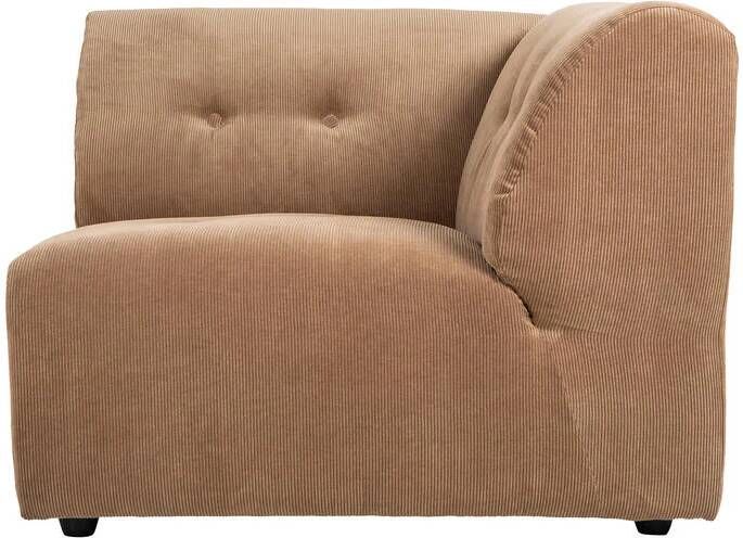 HKLIVING Vint Bank Element Hoekstuk Rechts Corduroy Rib Bruin