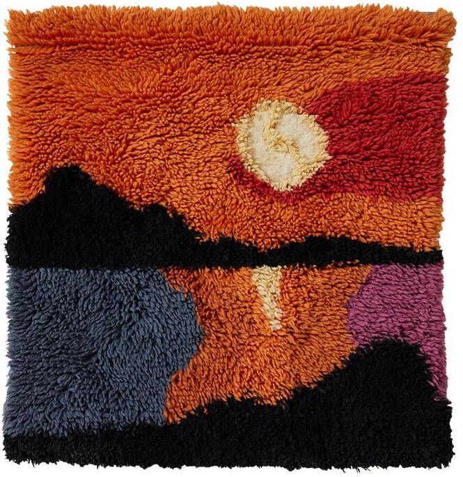 HKLIVING Wandkleed Sundown Wol 120 x 120cm Oranje