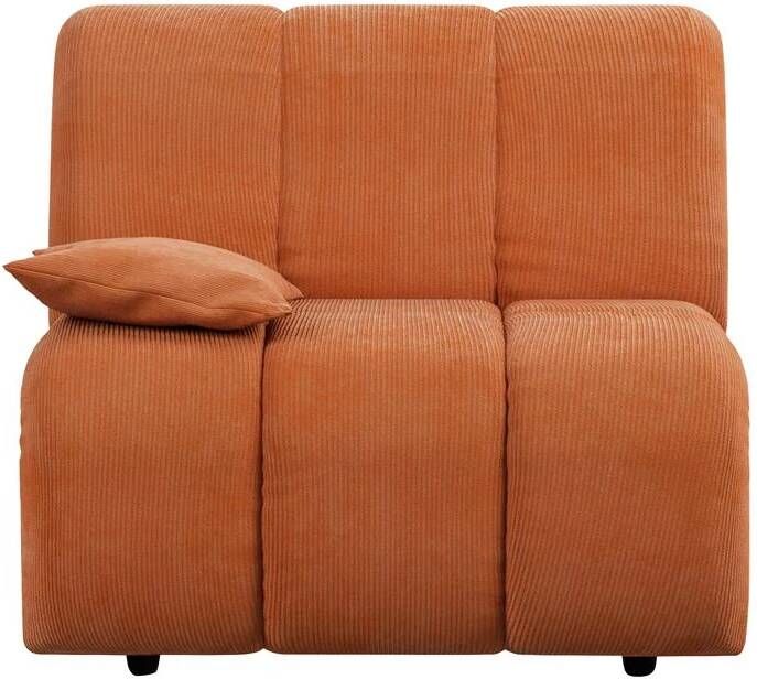 HKLIVING Wave Bank Element Hoekstuk Links Laag Dusty Orange