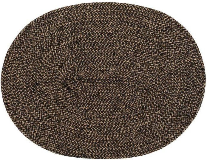 Home Delight Placemat Ella ovaal zwart set|4