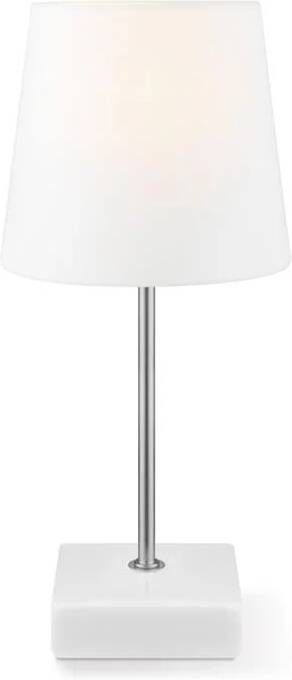 Home Sweet Home Moderne tafellamp Arica Wit 15 15 33cm bedlampje geschikt voor E14 LED lichtbron gemaakt van Stoffen