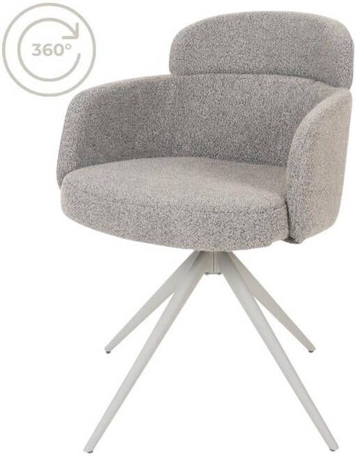 Home67 Eetkamerstoel Chase Bouclé Brown