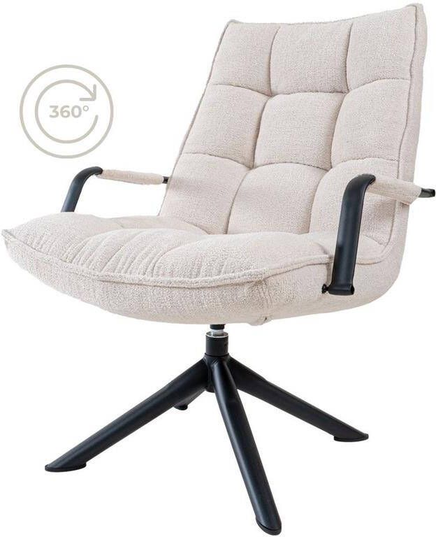 Home67 Fauteuil Dorus Arm Bouclé Naturel