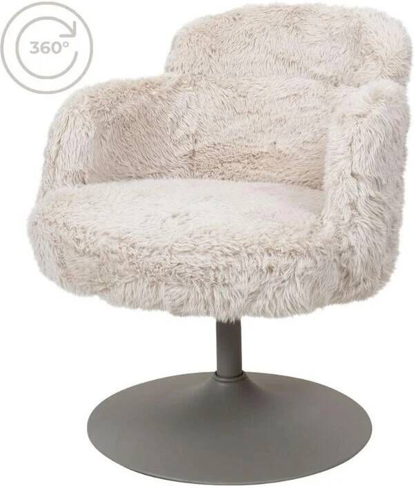 Home67 Fauteuil Scottie Fluffy Creme