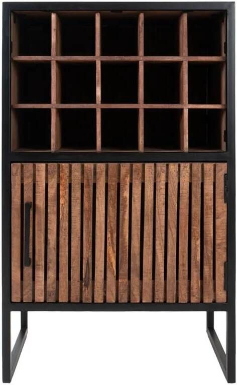 Home67 Wijnkast Loek 90 x 55 cm Bruin Mangohout