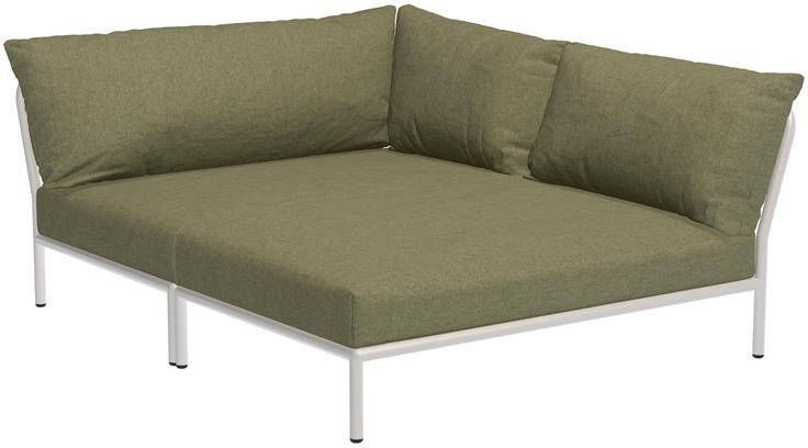 Houe Level2 Cozy Corner loungebank rechts frame wit stof Leaf