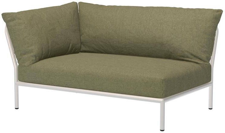 Houe Level2 linker hoek 2-zits loungebank frame wit stof Leaf