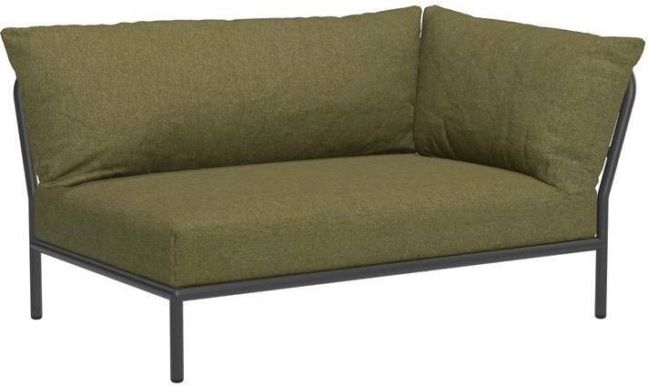 Houe Level2 rechter hoek 2-zits loungebank frame donkergrijs stof leaf