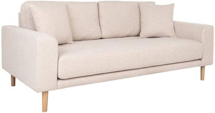 Hioshop Lido bank 2 5 persoons met 2 kussens zandkleurig.