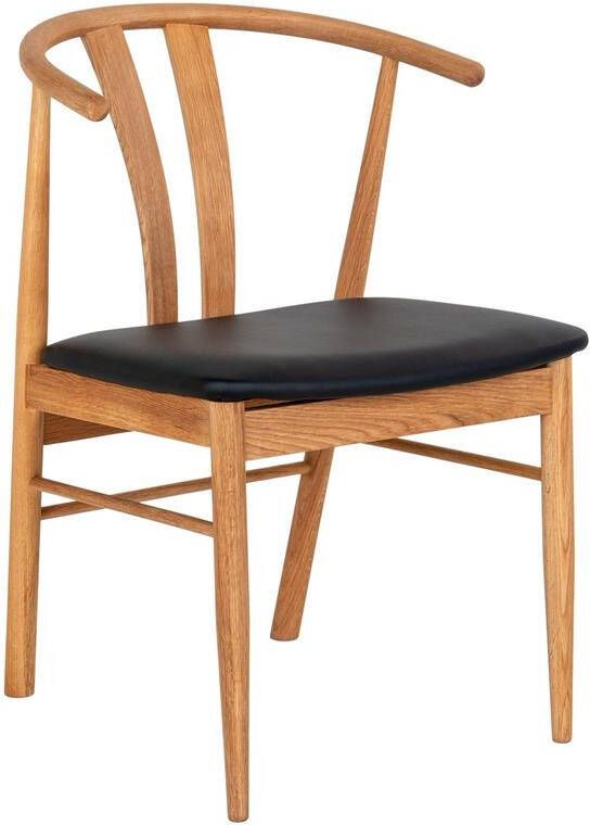 House Nordic Artenara Eetkamerstoel Eiken | Zwart PU-Leer set van 2