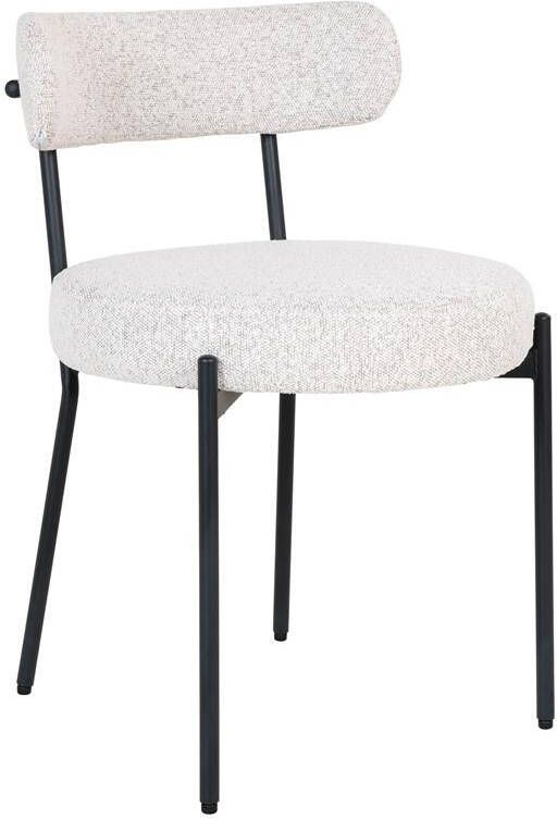 House Nordic Badalona Wit Bouclé Eetkamerstoel set van 2