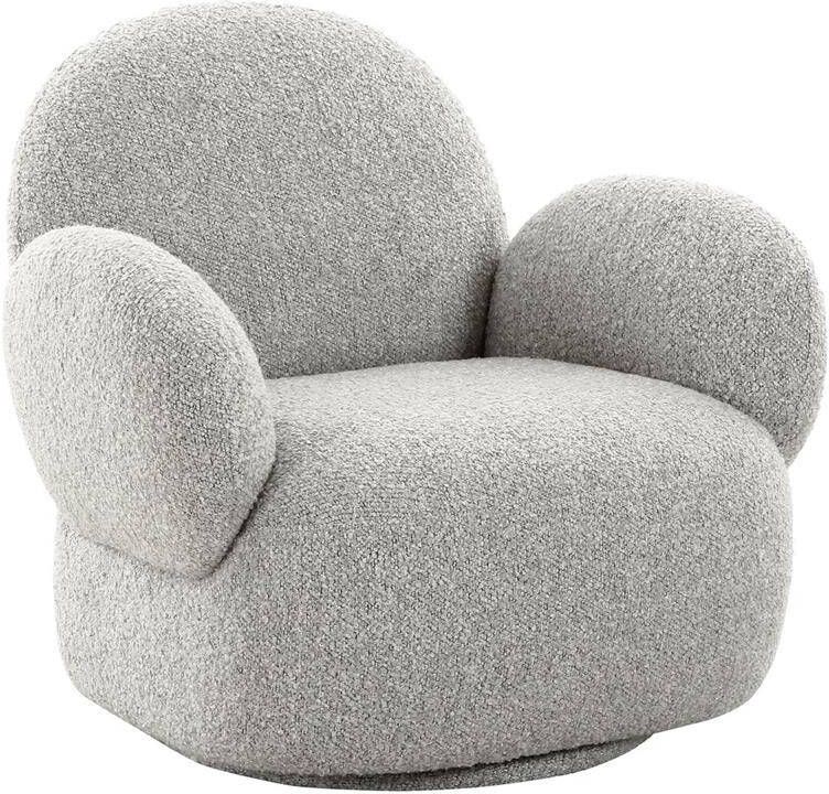 House Nordic Draaifauteuil Bouclé Lichtgrijs Zithoogte 42cm