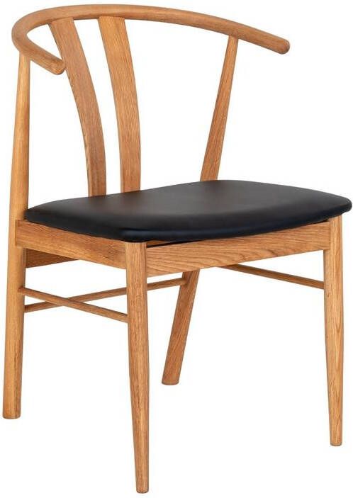 House Nordic Eetkamerstoel Artenara Eiken Naturel|Zwart Set van 2