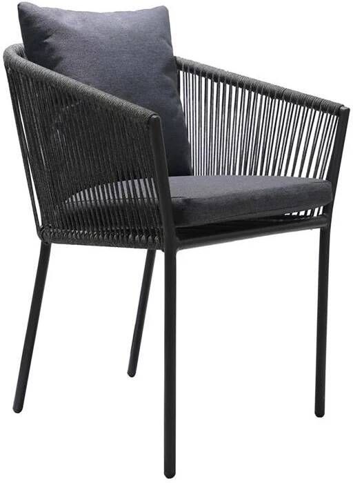 House Nordic Salerno Eetkmaerstoel Zwart|Grijs set van 4