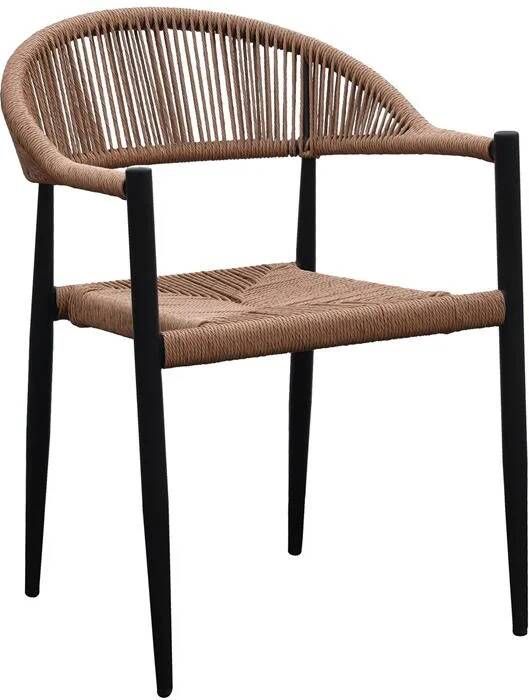 House Nordic Eetkamerstoel Zwart|Rotan Canari Set van 2