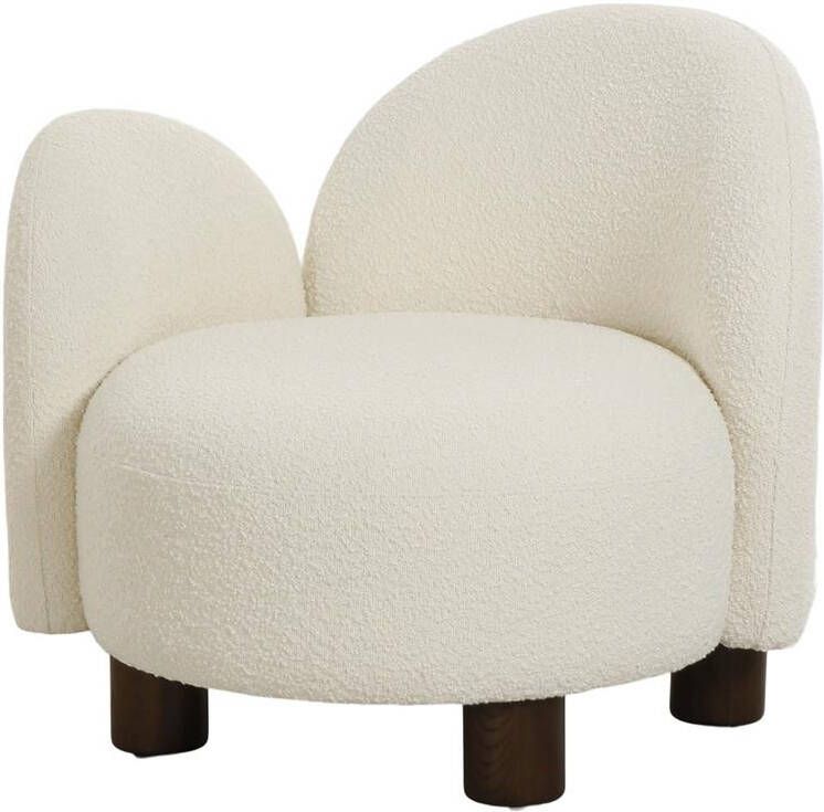 House Nordic Honolulu Wit Bouclé Loungestoel Links