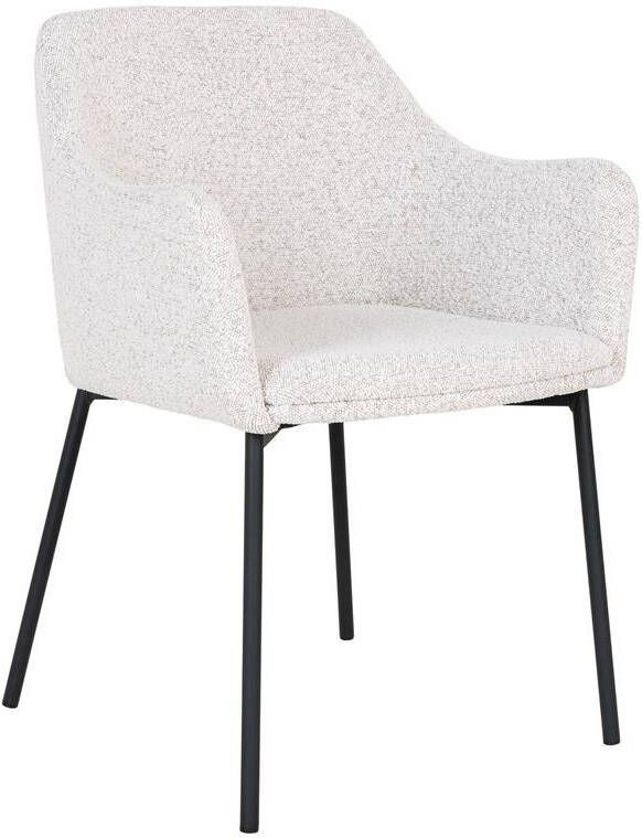 House Nordic Melilla Wit Bouclé Armstoel set van 2