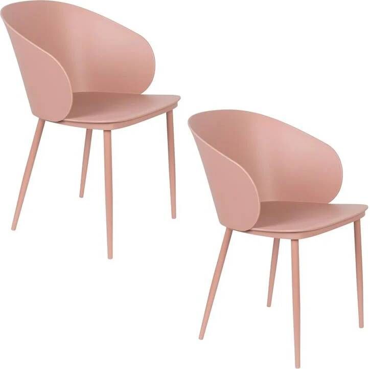 Housecraft Living Gigi Eetkamerstoelen Roze Set van 2