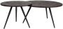 Housecraft Living Housecraft Webster Salontafel en Bijzettafel Rond Teak Hout Bruin Set van 2 - Thumbnail 1
