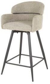 Hoyz Collection Barstoel Draaibaar Boucle Ronde Rug 2 Stuks Boucle Zandkleur